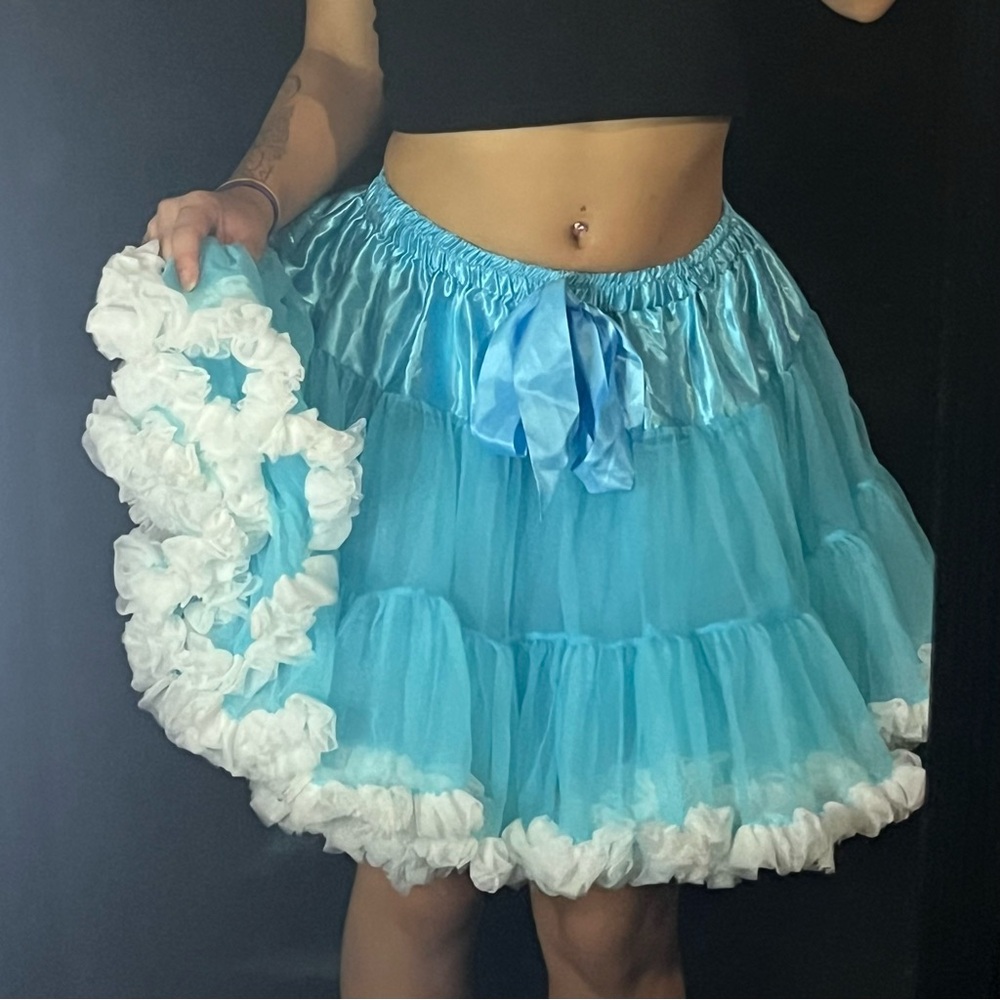 Blue Coquette Petticoat Ruffle Skirt